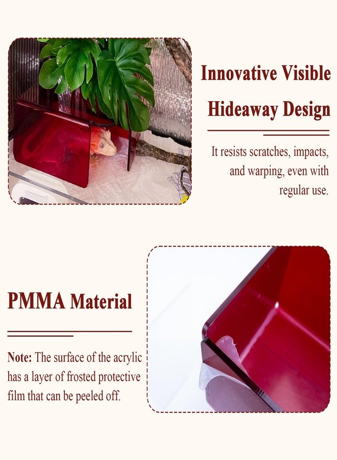 Niuohoy Visible Reptile Hide Box, PMMA Small Hideaway Snake Hide Enclosure, Easy to Clean Reptile Hides Cave for Leopard Geckos, Snakes, Lizards, Cornsnakes, Hamster - Small & Juvenilem (5.2 x 3.73 x 2.3 in) - Image 3